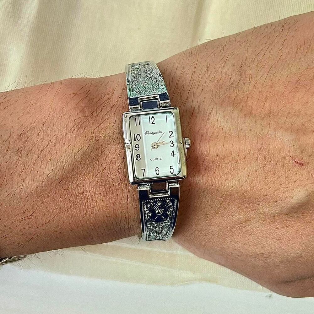y2k style cute rectangle stainless steel quartz luxury watch